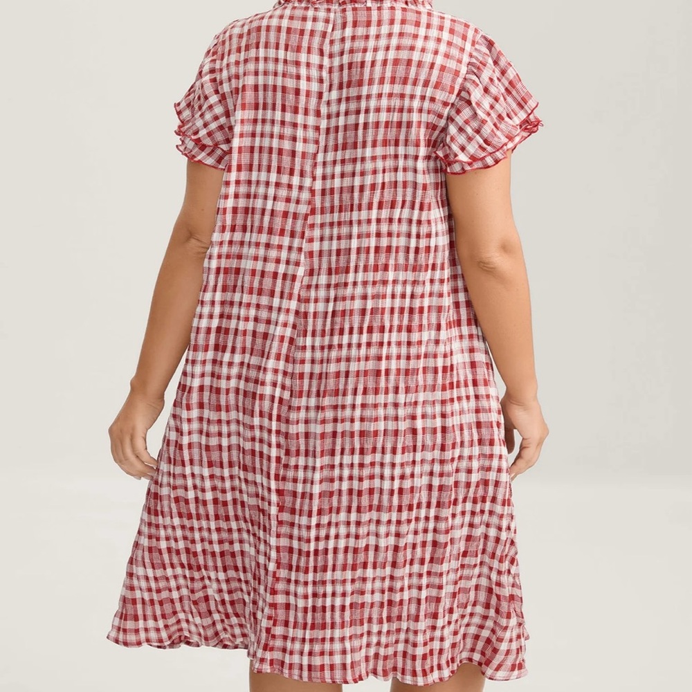 Bloomchic Red Plaid Midi Dress - Picture 2 of 4